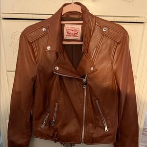 Levi's Women's Tan Leather Biker Jacket